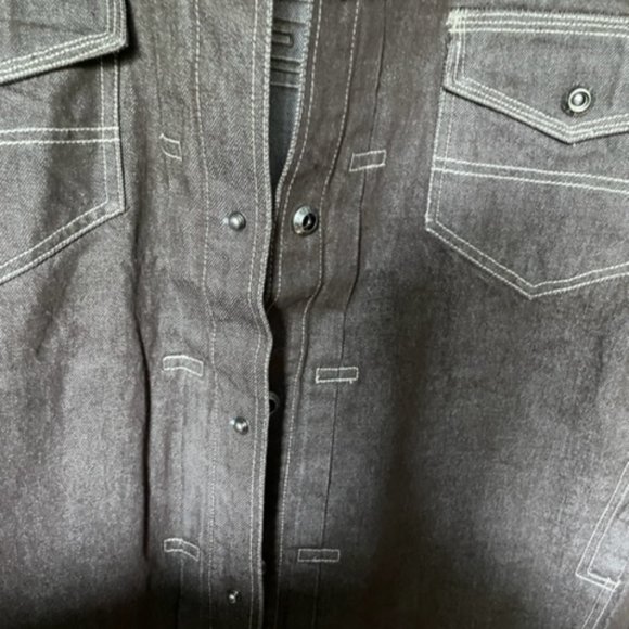 Mens Avirex USA Brown Denim Silver Button Down Jacket. Size 3X  Pockets 3X NWT - Picture 11 of 14